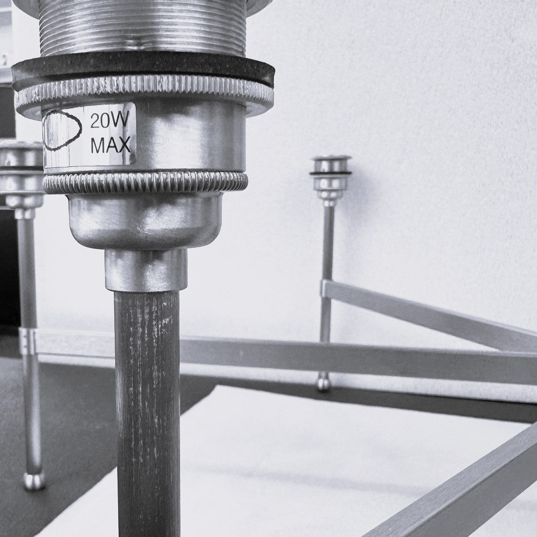 Imperfect 6-arm Stem Chandelier in Gold with Birch Douppion Silk Shades