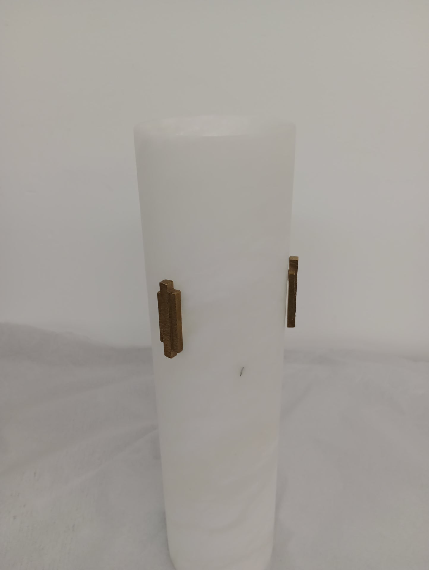 Imperfect Alabaster Pendant light with Deco Detail and 1000mm Antique Brass Drop Rod - 649, 650