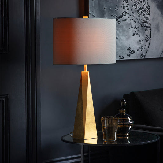 Ex-Display Surface Table Lamp in Gilded Gold with a Oyster Shade - 806