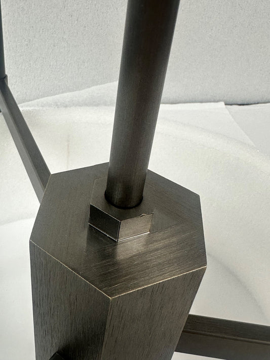 Imperfect 3-arm Stem Chandelier in Bronze with Fossil shades