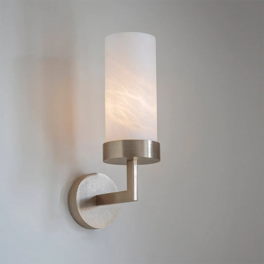 End of Line Compass Wall Light in Gold with Alabaster Shade  3 available