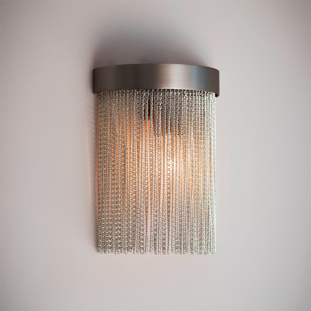 Imperfect Silver Chain Mini Crescent Wall Light in Flat Nickel - 89,90,91,92,663, 688