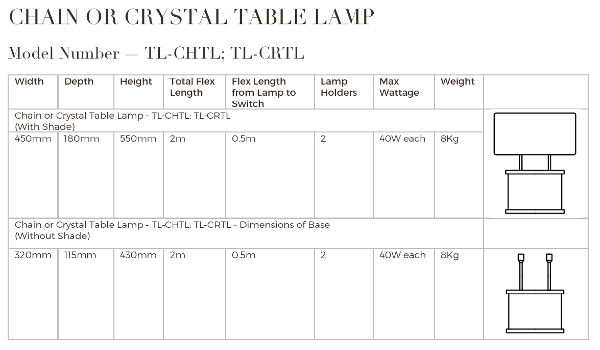 Copper Chain Table Lamp in Bronze with Silver Shade - 921