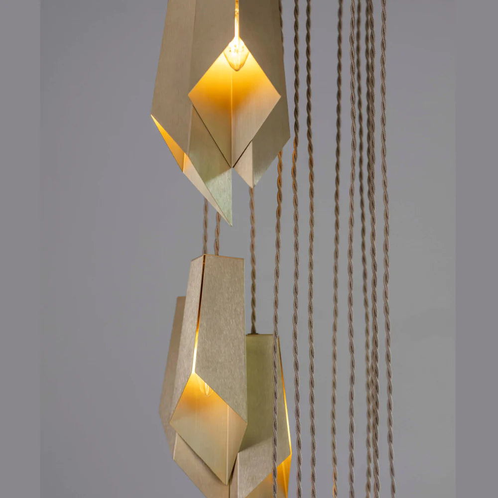 Brass Fold Cascade Chandelier - 946