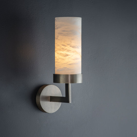 Imperfect Compass Wall Light in Bronze with Alabaster Shade -705,710