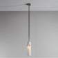 Imperfect Alabaster Pendant light with Deco Detail and Antique Brass Drop Rod - 670, 671, 672, 631, 632, 633