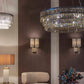 Ex-display 1010mm Smoke Crystal Shallow Chandelier with Bronze Metalwork