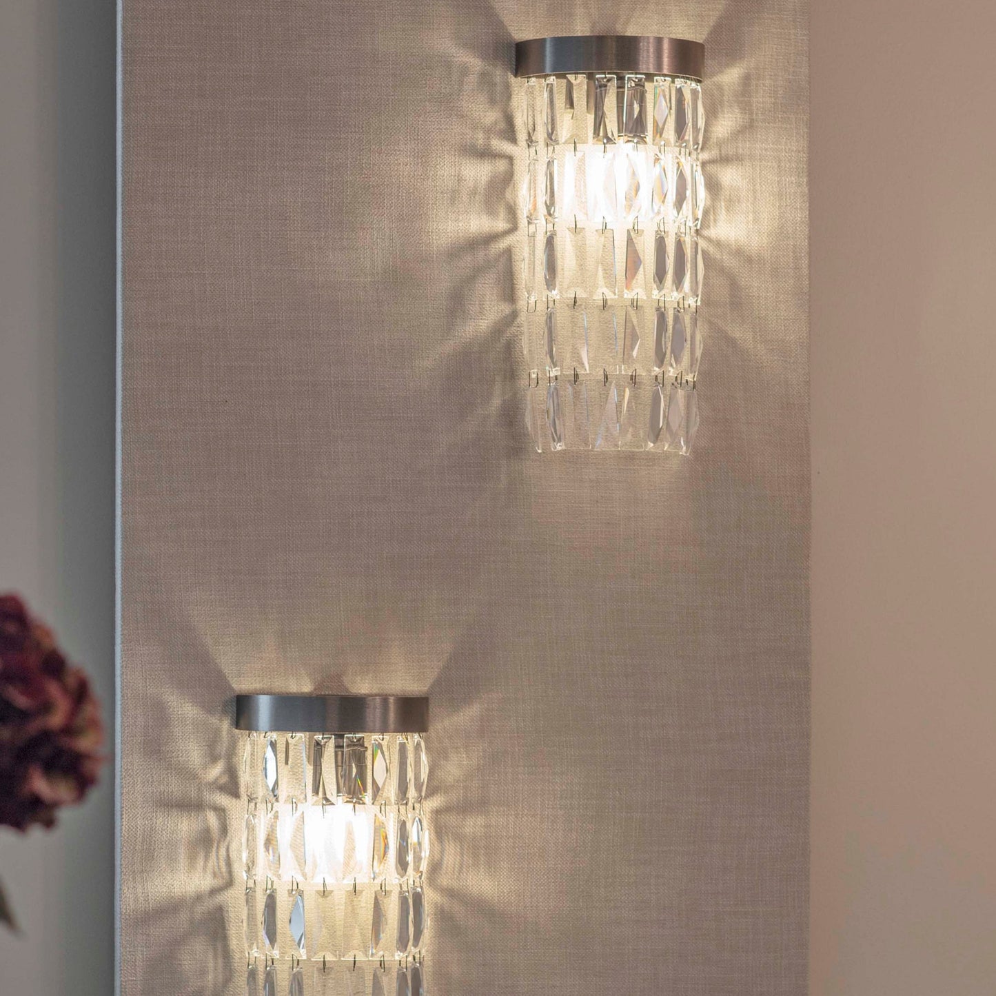 EX Display Clear Crystal Maxi Wall Lights- 2 Available