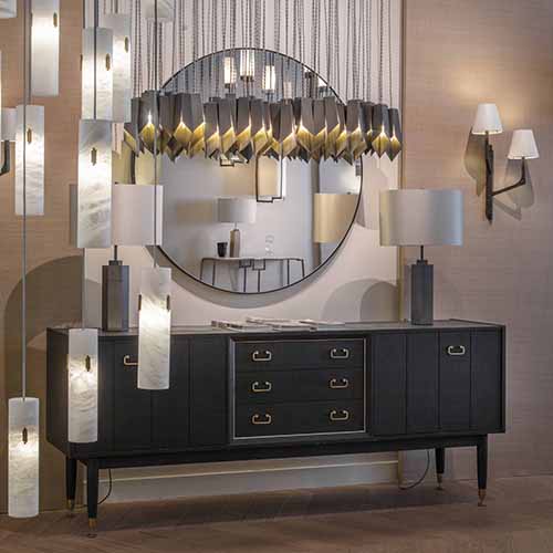 Ex Display Bronze Fold Linear Chandelier- 1 Available