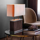 Copper Chain Table Lamp in Bronze with Silver Shade - 921