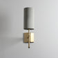 ONLY ONE IP44 Reduced Depth Single Stem Wall Light in Gold with Birch Silk Shade - 908