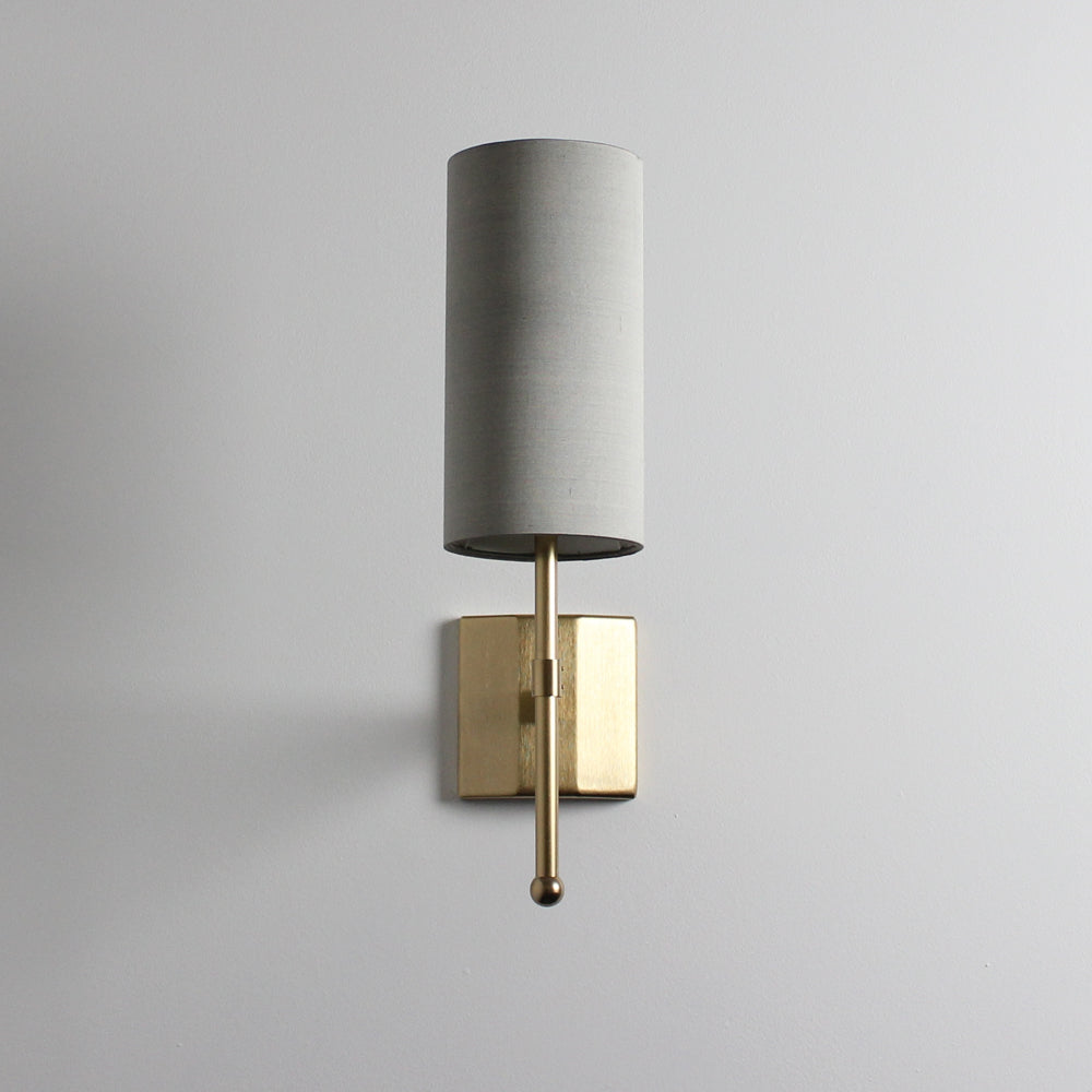 End-of-line Single Stem Wall Light in Gold with Birch Shades 240mm Depth - 223, 230