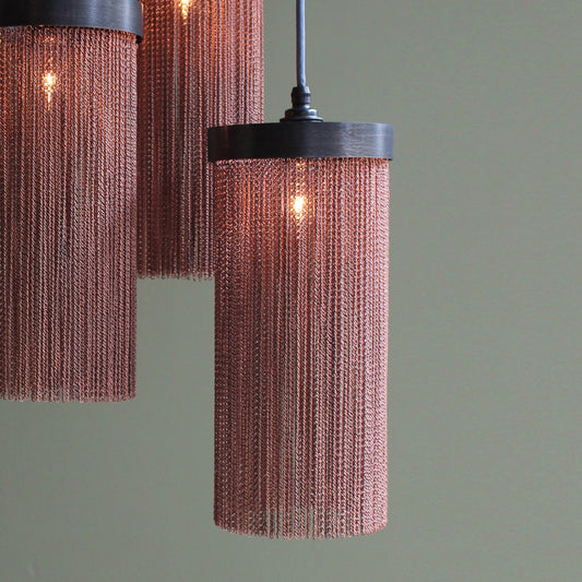 Copper Chain Maxi Pendant Light with Bronze Metalwork 4 - S44, S45